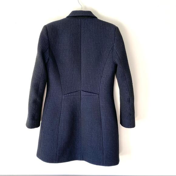 Reiss Textured Navara Navy Overcoat small - Picture 6 of 10